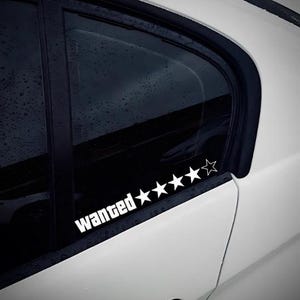 Adesivo de carro 5 estrelas procurado