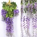 12 Pack Artificial Wisteria Hanging Flowers Fake Wisteria Vines Silk ...