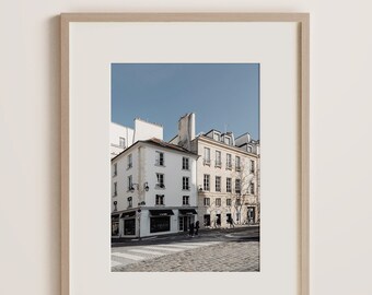 Impresión de arte de calles de París, arte de construcción de París, decoración de arquitectura de París, calles europeas, arte de pared francés moderno