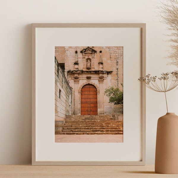 Vintage Mexico Church Art Print, Oaxaca Mexico Photography, Streets of Mexico, Mexico Wall Art, Modern Mexico Decor