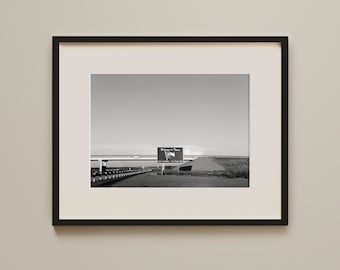 Bienvenido a Texas Art Print, Decoración del hogar de Texas, Fotografía en blanco y negro, Paisajes americanos, Arte mural moderno de Texas