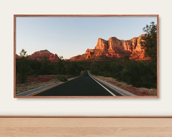 Arte para TV con marco Samsung al atardecer en los acantilados de Sedona / Sedona
