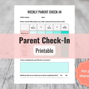 Weekly Parent Check-In - Play Therapy - Child Therapy - Parent Report