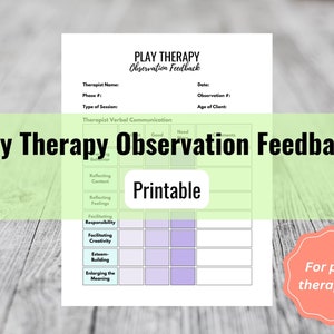 Play Therapy Supervision Observation Form - play therapy - supervision - child mental health