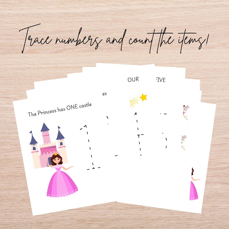 Princess Pattern Counting Princess Counting Workbook, Numbers 1-10 - Etsy