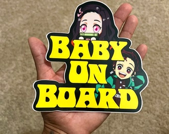 Anime Baby on Board Car Sticker, Waterproof Vinyl Decal
