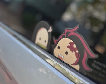 Anime Car Peekers, Waterproof Laptop Stickers