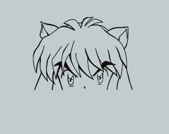 Decal Anime Dog Demon, Car decals, mirror decals, all weather decals for cars, laptops, water bottles