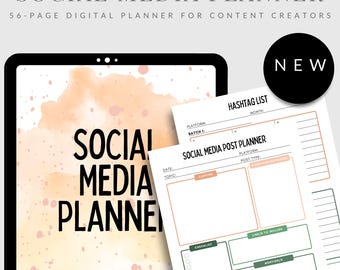 Social Media Content Planner: 56-Page Digital Organizer (Printable PDF & Tablet Friendly