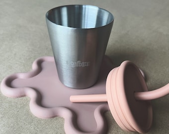Stainless Steel Training Cup with Silicone Top and Straw