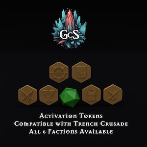 Activation Tokens - Sets of 20 - Compatible with Trench Crusade - 3D Resin Print