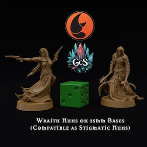 Nuns / Stigmatic Nuns - Crab Miniatures - medium miniatures compatible with Trench Crusade - 3D Resin Print