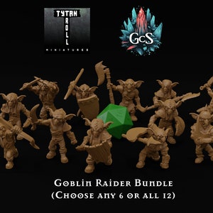 Goblin Raiders (set of 6 or 12) - DnD | Pathfinder | TTRPG - Tytan Troll Miniatures