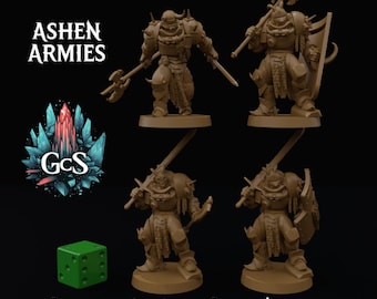 Modular Anointed Melee Infantry - Ashen Armies - 3d Resin prints for Grimdark Skirmish Games