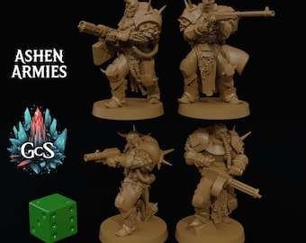 Anointed Ranged Infantry - Ashen Armies - 3d Resin prints for Grimdark Skirmish Games