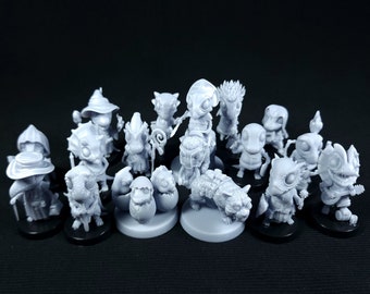 Dungeon and Dinosaurs Full Set - Falcata3D - Chibi Dinosaurs - DnD | Pathfinder | TTRPG