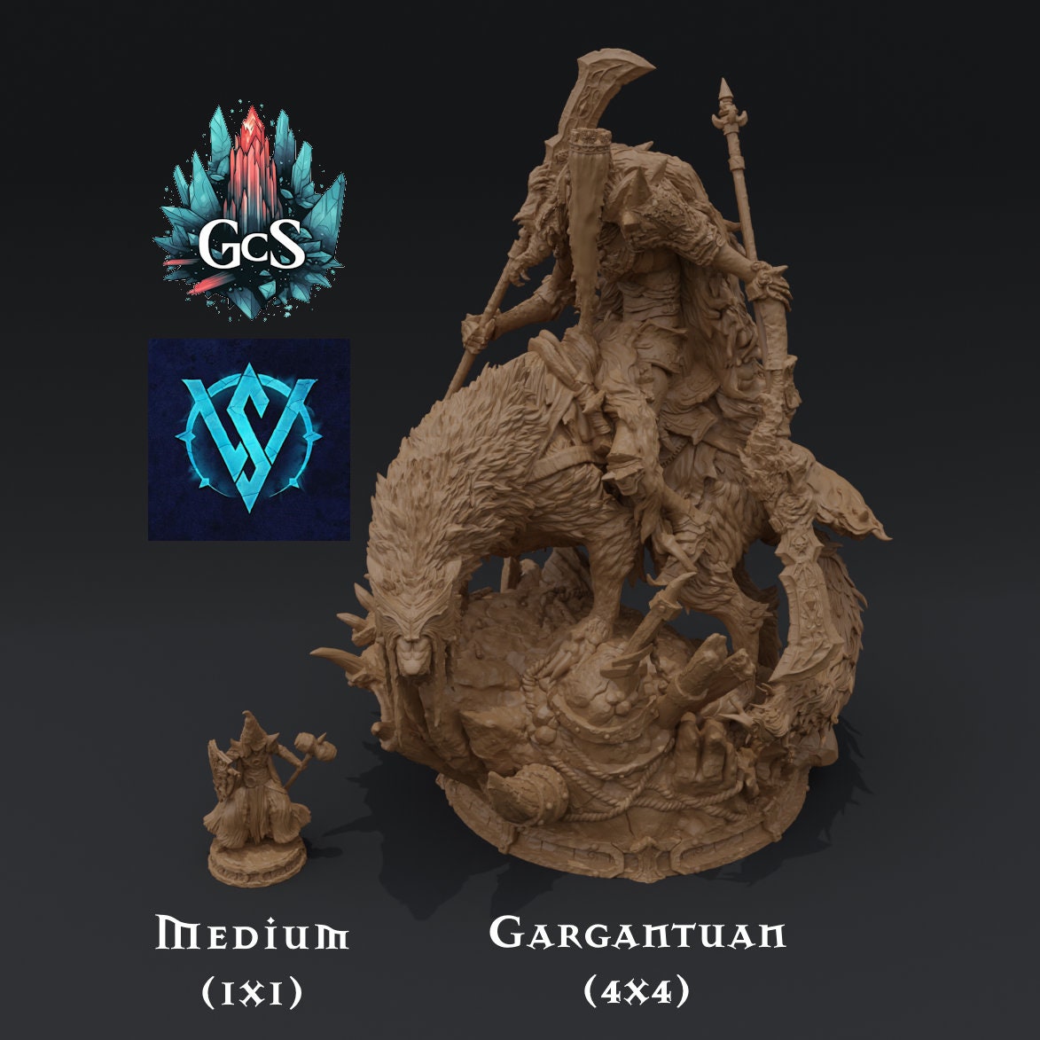 Faceless King on Deathhound - Witchsong Miniatures - Gargantuan ...