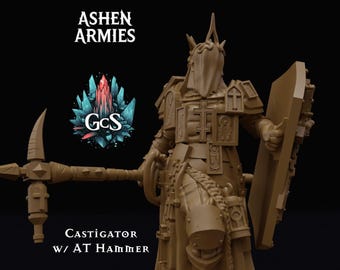 Castigator with AT Hammer - Ashen Armies - 3d Resin print for Grimdark Skirmish Games