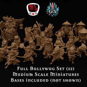 Bullywug / Frogmen - Mojibakes Collectibles - Medium scale Miniatures - DnD | Pathfinder | TTRPG - 3D Resin Print