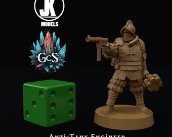 Anti-Tank Combat Engineer - JK Remo - Modular 3d Resin print for Grimdark Skirmish Games