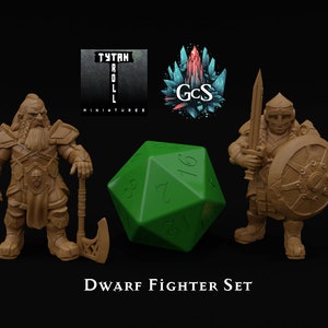 Dwarf Fighter - Male/Female - DnD | Pathfinder | TTRPG - 32mm Scale - TytanTrollMiniatures