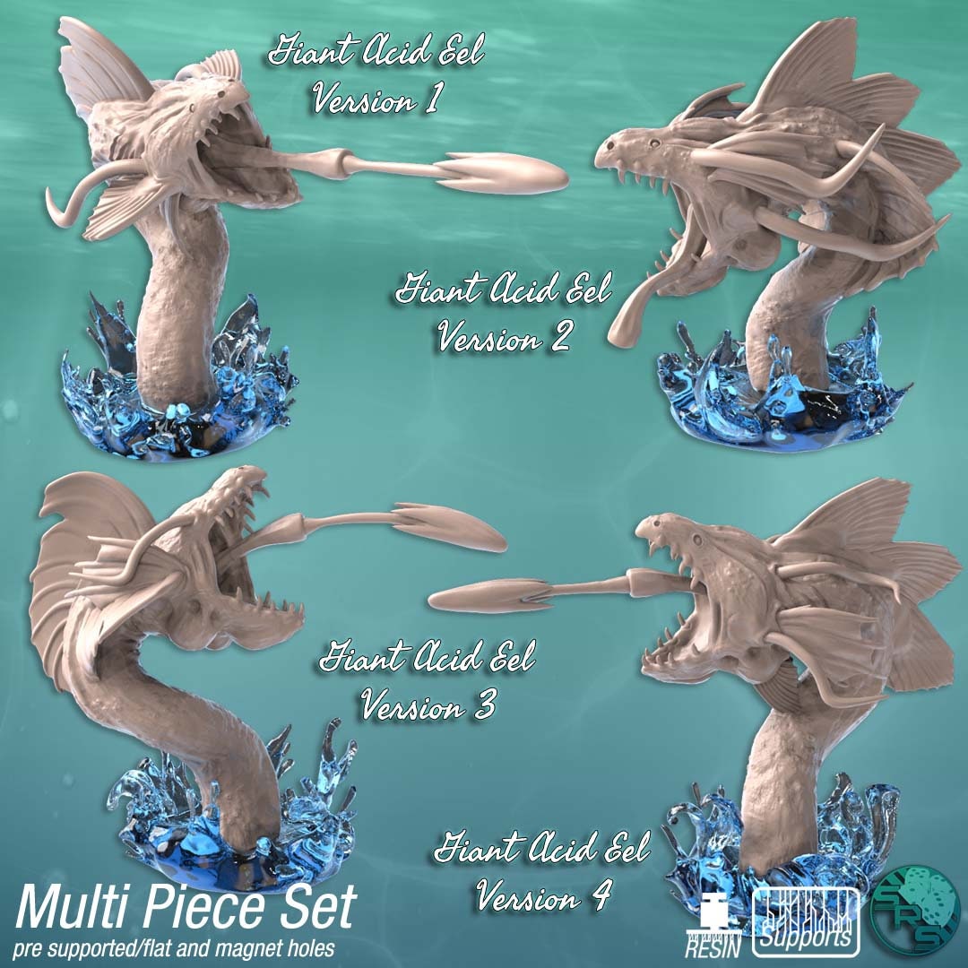 Giant Acid Eels Dnd Pathfinder TTRPG Large Sea Monster - Etsy
