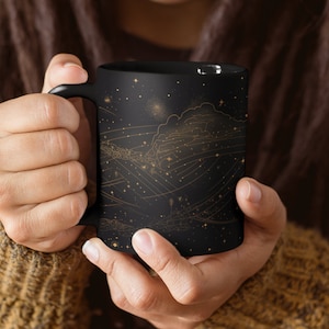 Sternbild-Kaffeetasse, Astronomen-Geschenk, schwarze Sternbild-Kaffeetasse