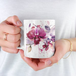 Pressed Floral Mug, Boho Floral Mug, Cottagecore Coffee Mug, Botanical Coffee Mug, Flower Garden Mug, Flower MugCeramic Mug 11oz