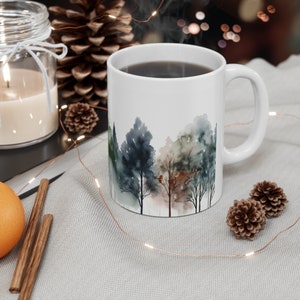 Woodland Forest Mug, Nature Mug, Pine Tree Mug, Forest of Trees