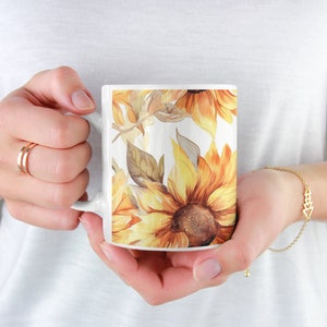 Pressed Floral Mug, Boho Floral Mug, Cottagecore Coffee Mug, Botanical Coffee Mug, Flower Garden Mug, Flower MugCeramic Mug 11oz
