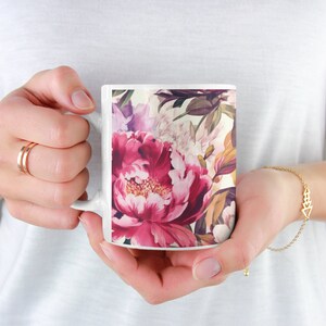 Pressed Floral Mug, Boho Floral Mug, Cottagecore Coffee Mug, Botanical Coffee Mug, Flower Garden Mug, Flower Mug