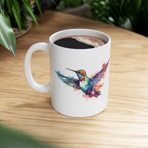 Hummingbird Mug, Bird Mug, Water Color Mug, Bird Lover Mug, Humming Bird Gift, Humming Bird Coffee Mug