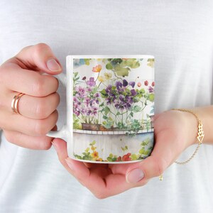 Pressed Floral Mug, Boho Floral Mug, Cottagecore Coffee Mug, Botanical Coffee Mug, Flower Garden Mug, Flower Mug