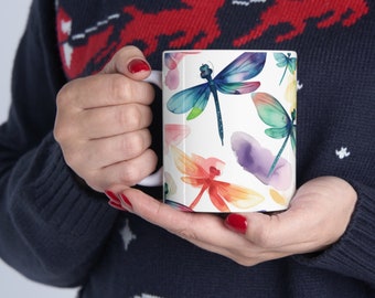 Dragonfly Mug, Gifts for Woman, Dragonfly Lovers Gift, Lepidopterist Mug