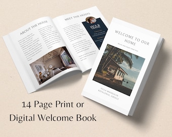 AIRBNB WELCOME BOOK Template | House Host Manual Guidebook Template | Real Estate Canva Template | Vacation Rental Template