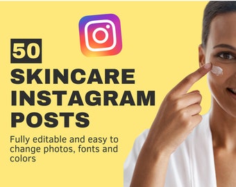 50 SKINCARE Instagram Templates | Esthetician Instagram Templates | Esthetician Story Covers | Beauty Highlights | Canva Editable
