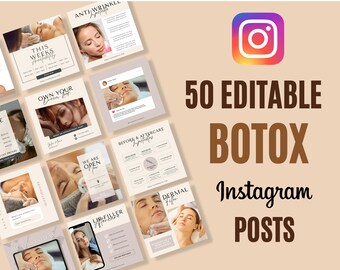50 BOTOX and Filler INSTAGRAM Templates | Botox Templates | Filler Templates | Beauty Skincare Canva