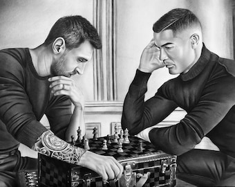 Ronaldo And Messi Playing Chess Wallpaper Download