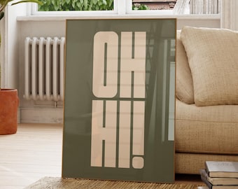 OH-HI! Typografie Print: Minimalistische Wandkunst (Digitaler Download)