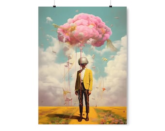 Surreal Art Print Surrealism Wall Art Modern Art Print Surreal Digital Art Print Printable Wall Art Digital Download Futuristic Man Wall Art