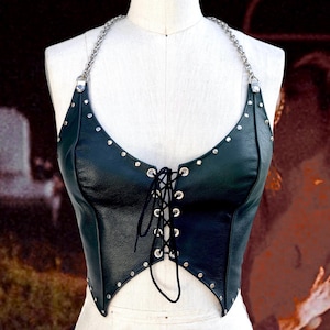 VAMPYRO Studded Leather Lace-Up Princess Corset