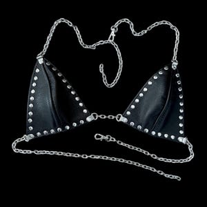 BLVD ANGEL leren bh met halterketting