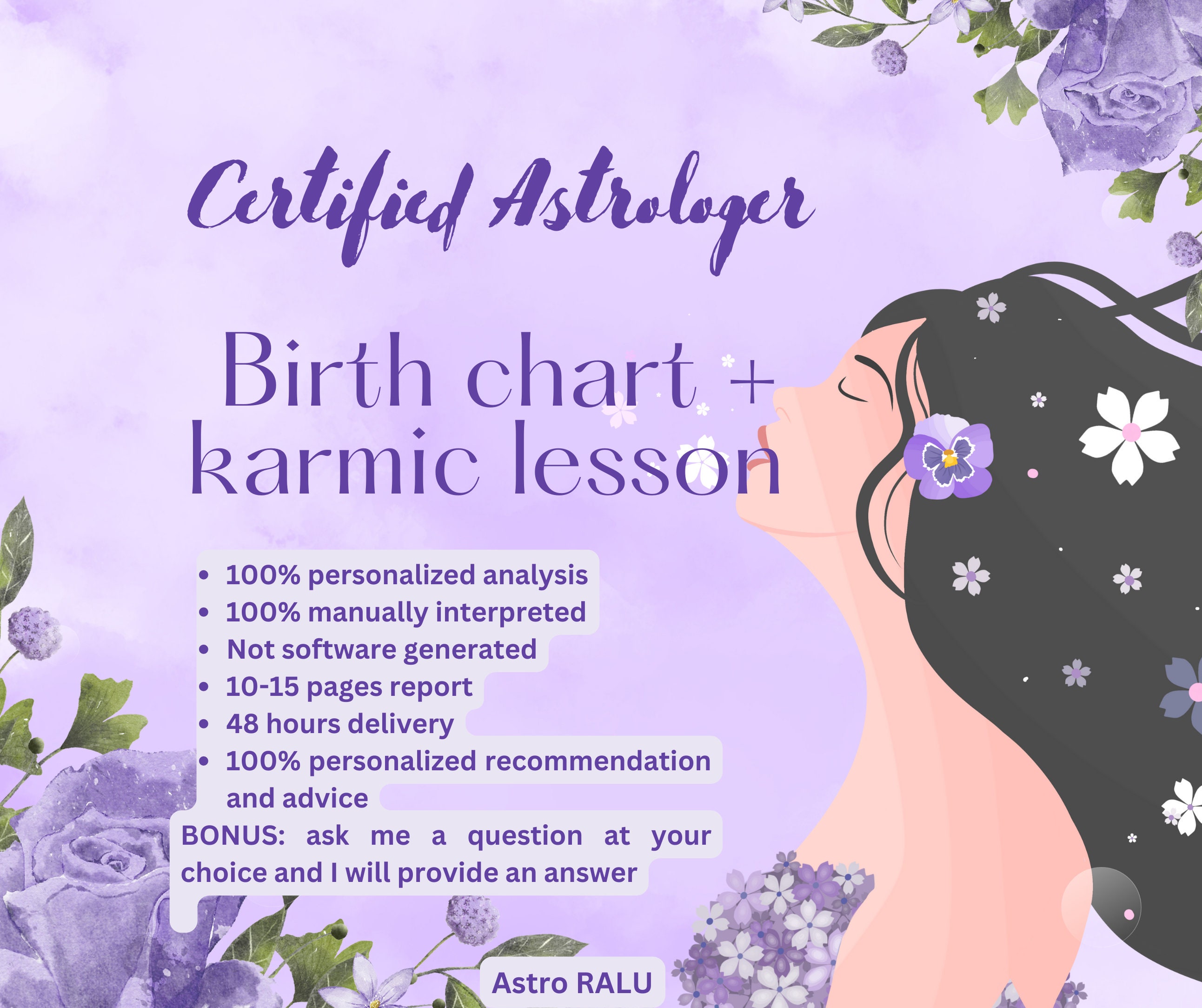 Personalized Birth Chart Interpretation Karmic Lesson 100 Made by a