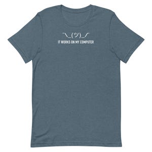 It Works On My Computer Shirt Funny Programmer Tee Shrug Emoji Developer Gift Coding T-Shirt Software Engineer Meme Tee