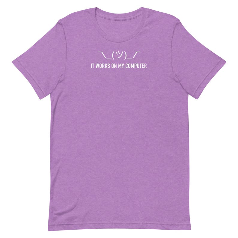 It Works On My Computer Shirt Funny Programmer Tee Shrug Emoji Developer Gift Coding T-Shirt Software Engineer Meme Tee