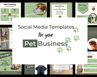 Pet Business Templates Variety Pack | Canva templates for pet sitters, dog walkers, dog trainers, and other pet businesses