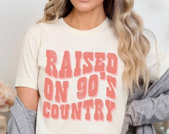 Raised on 90's Country Shirt Western Country Music Lover T-Shirt Country Concert TShirt Nashville T Shirt Cowgirl Country Lover Gift