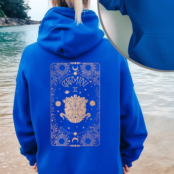 Zodiac Sign Gemini Hoodie, Sun Sign Gemini Hooded Sweatshirt, Horoscope Gemini Hoodie, Astrological, Birth Sign Gemini Hoodie