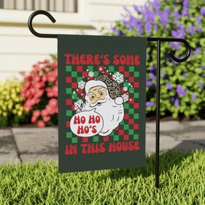 Funny Christmas Flag Sarcastic Christmas Garden & House Banner Dark Humor Santa Flag Dirty Santa House Banner Funny Santa Banner