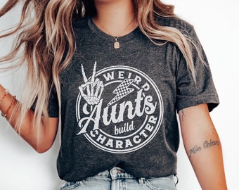 Weird Aunts Build Character Shirt Skeleton Hand Aunt Shirt Auntie Checkered T Shirt Checkered Aunt Tee Aunt Gift Aunt Crewneck